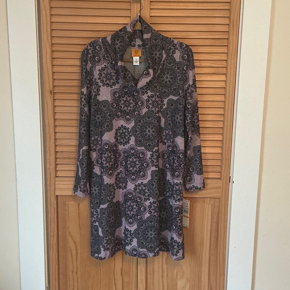 Ruby Rd. Black and Purple Midi Dress